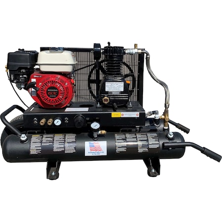Industrial Gold 10 Gallon, Wheel Barrow Style, Portable Air Compressor 16Cfm at 125Psi P8HG12